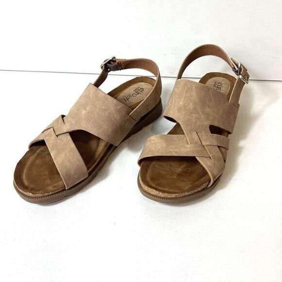 Sofft Eurosoft Faux Leather Cross Straps Womens 10 M Sandals Sling Back Open Toe - Picture 2 of 11